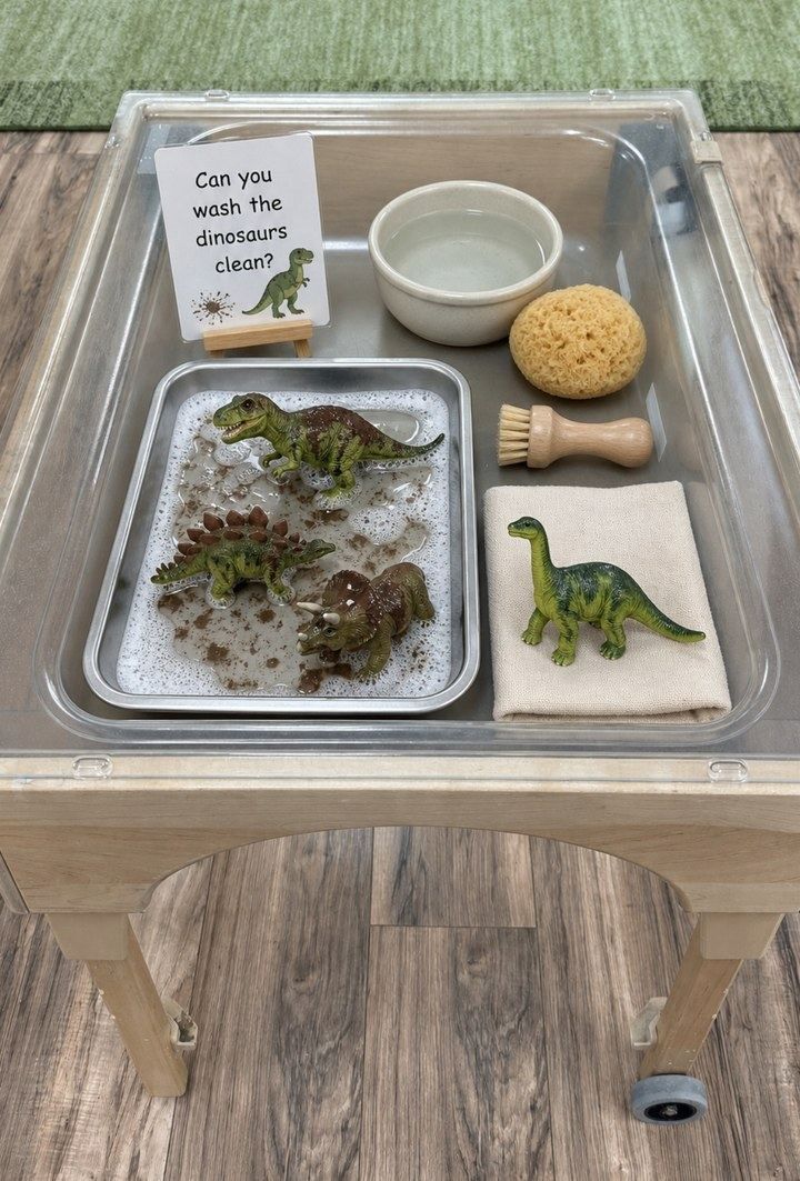 Dinosaur Washing Tray sensory activity