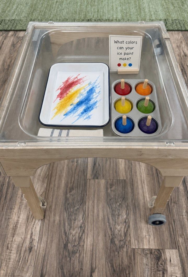 Ice Paint Color Mix sensory activity